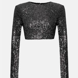 Lichi Sequin Black Long Sleeve